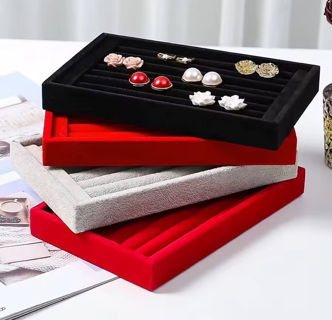 Ringendoos zwart fluweel