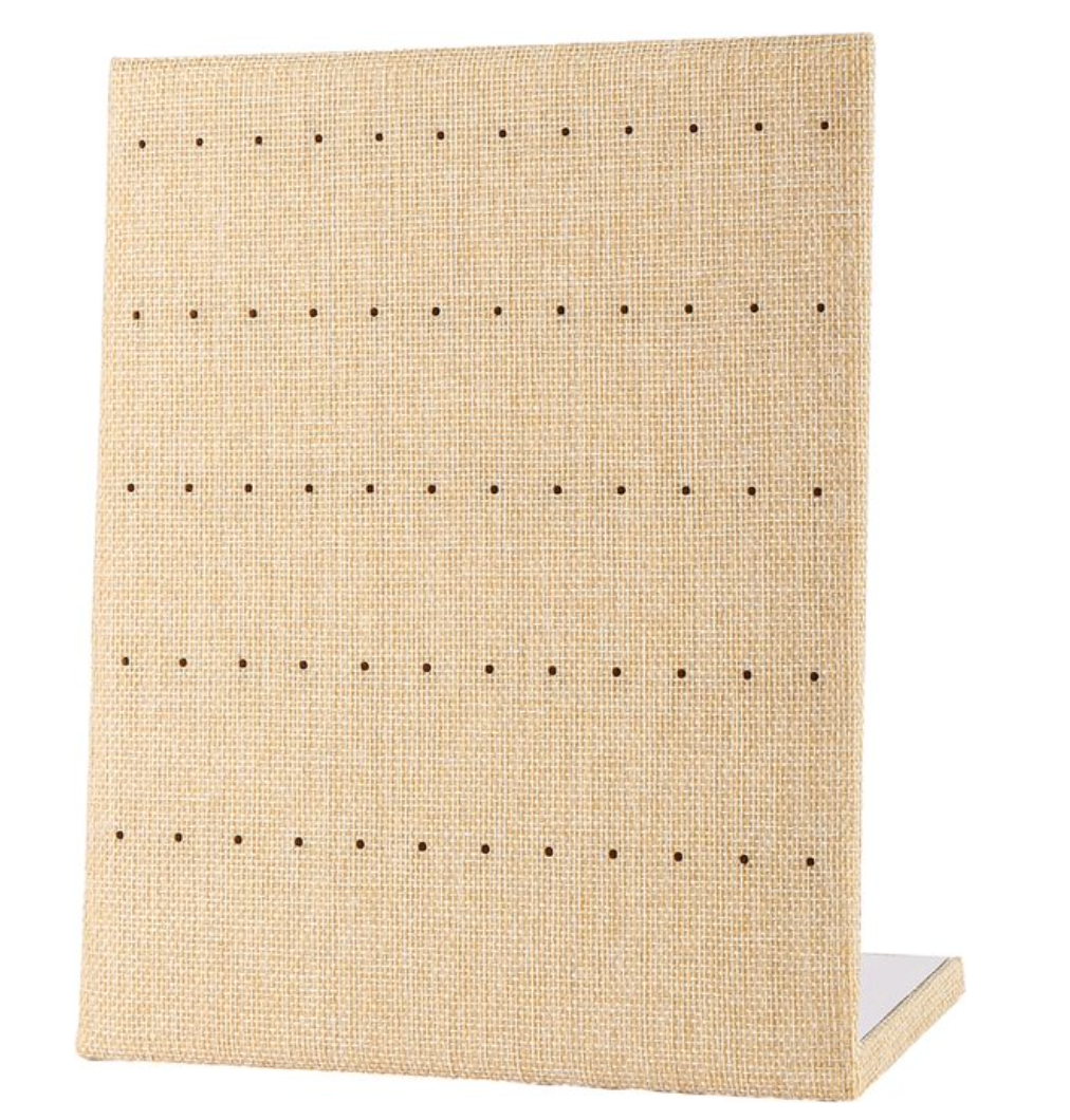Oorbellen standaard beige linnen