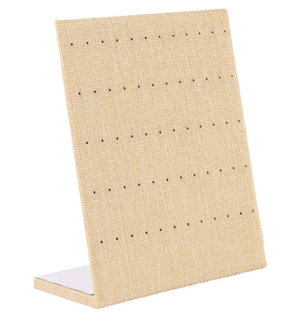 Oorbellen standaard beige linnen