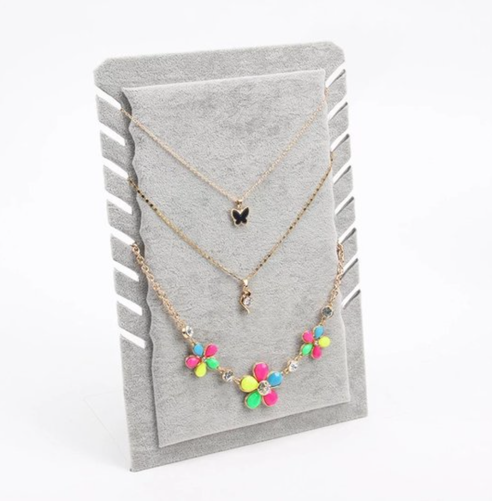 Ketting display grijs fluweel