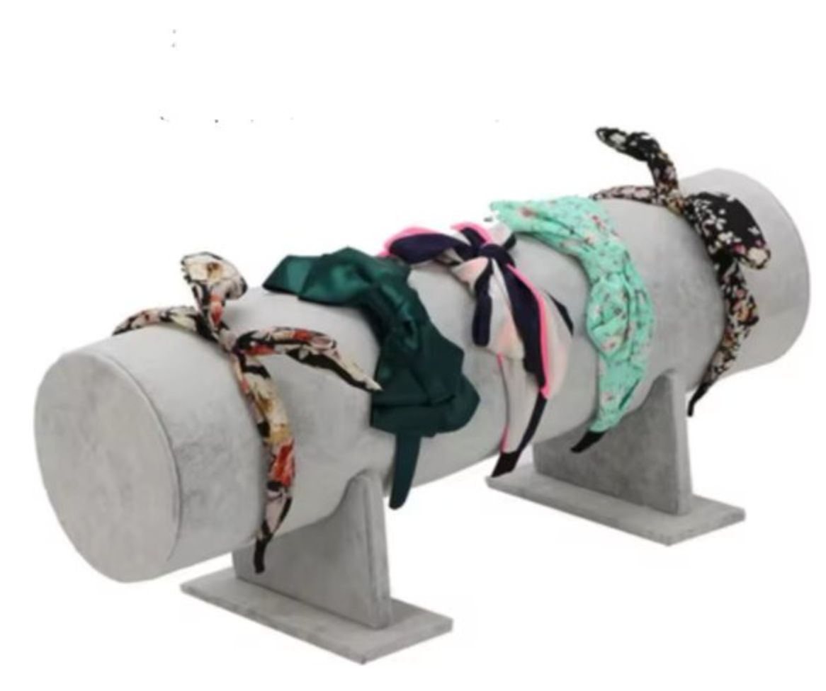 Haarbanden display grijs fluweel