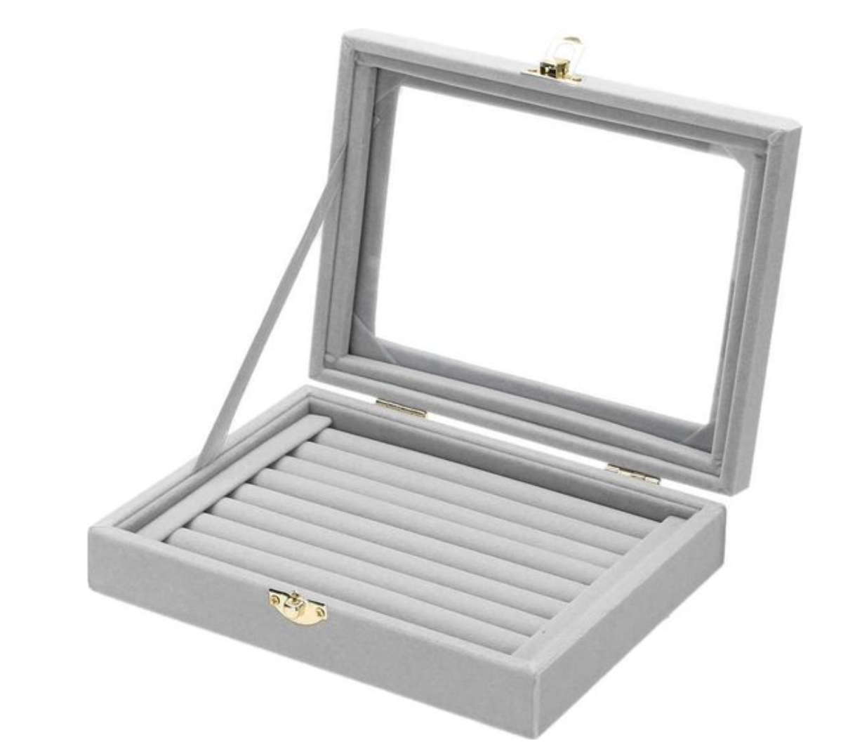 Ringendoos grijs fluweel