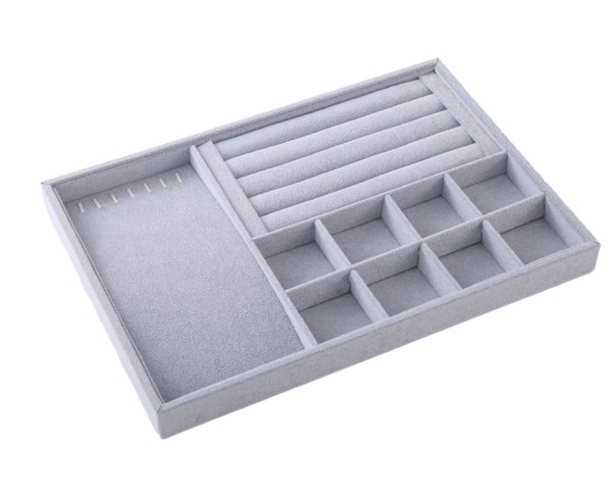 Sieraden tableau grijs fluweel