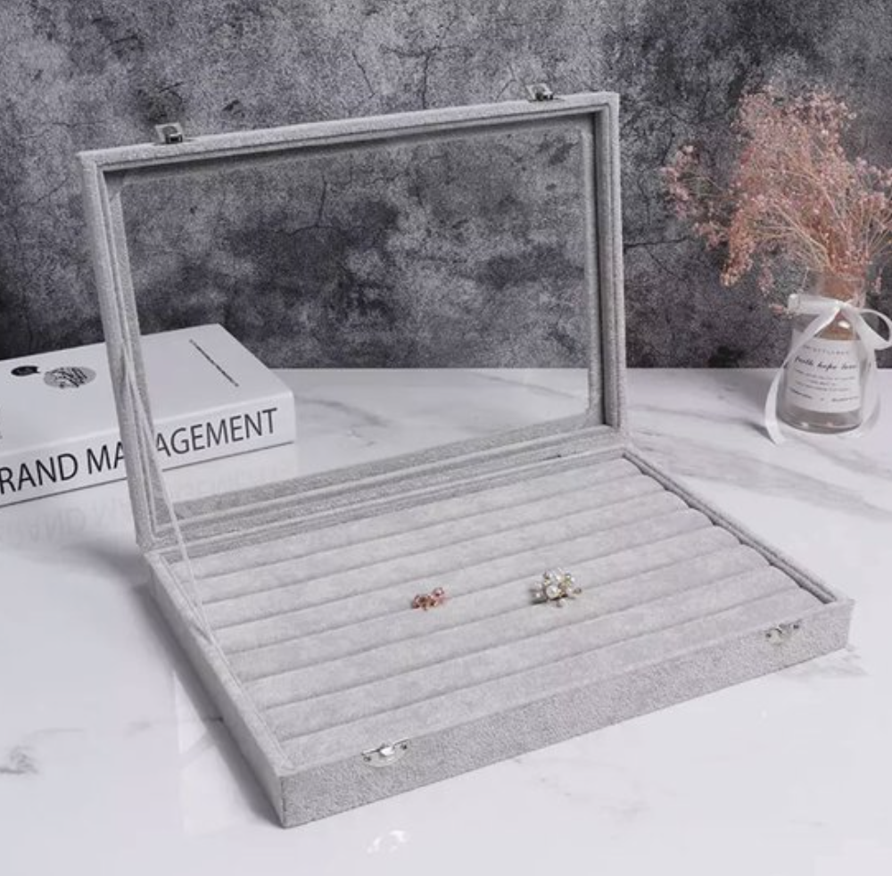 Ringendoos grijs fluweel