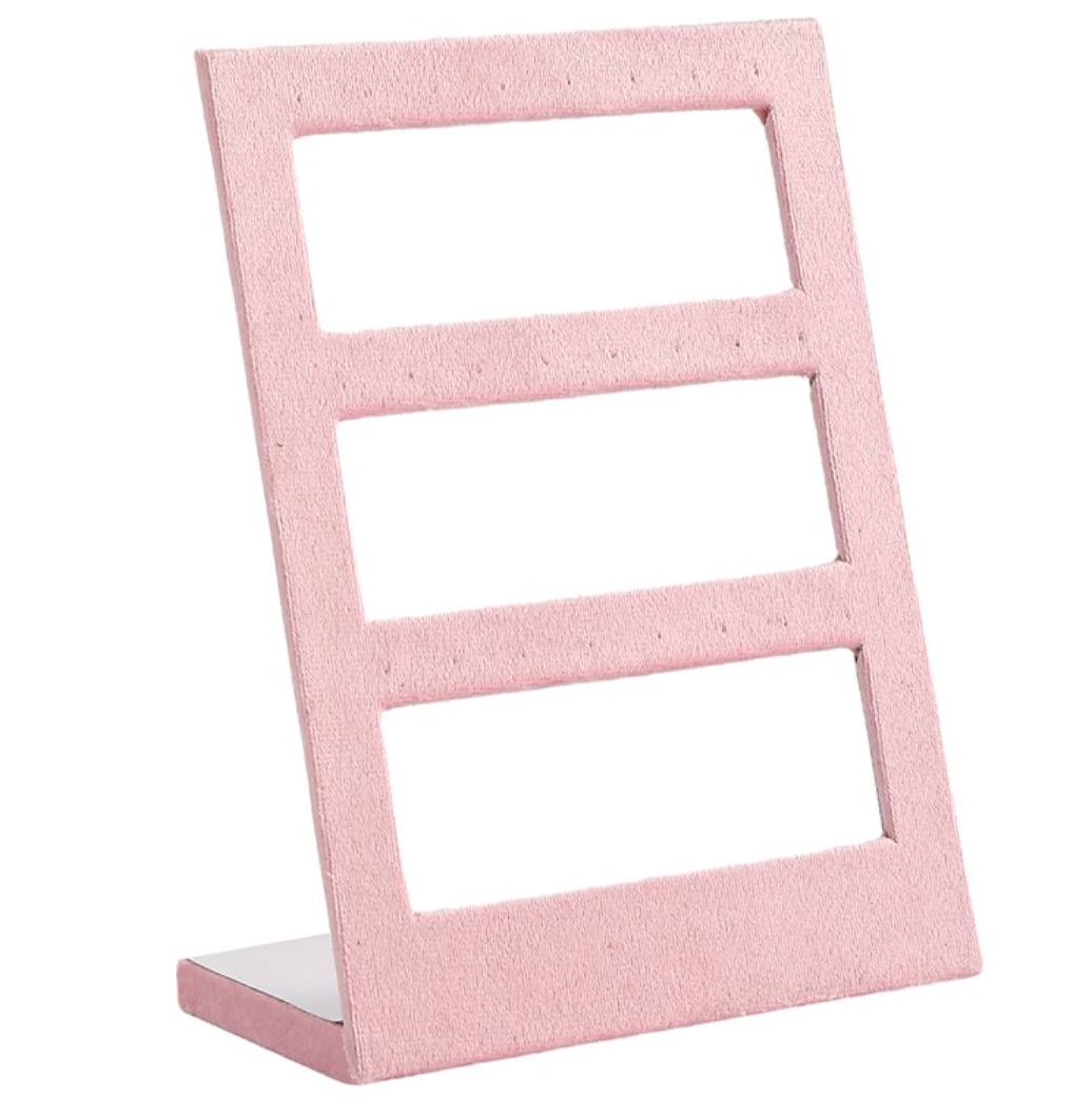 Oorbellen standaard roze fluweel