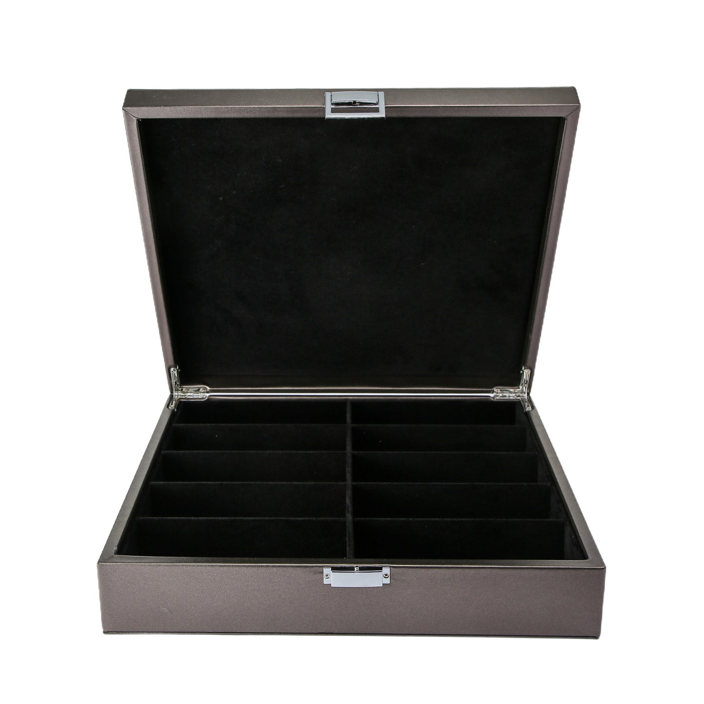 Brillendoos metallic zilver large