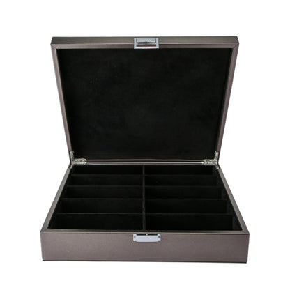 Brillendoos metallic zilver large