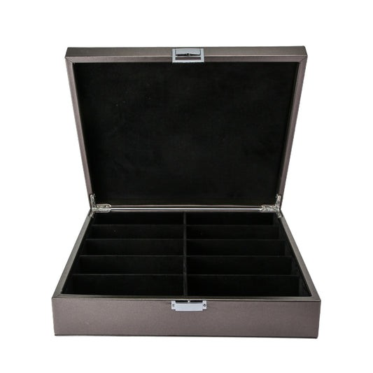 Brillendoos metallic zilver large