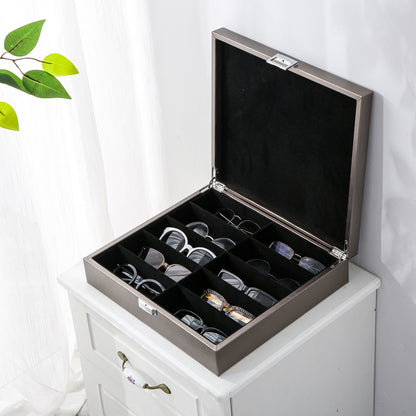 Brillendoos metallic zilver large