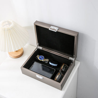 Opbergdoos metallic zilver medium