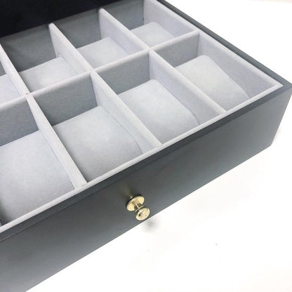 Horlogedoos 20 vakken zwart goud luxe