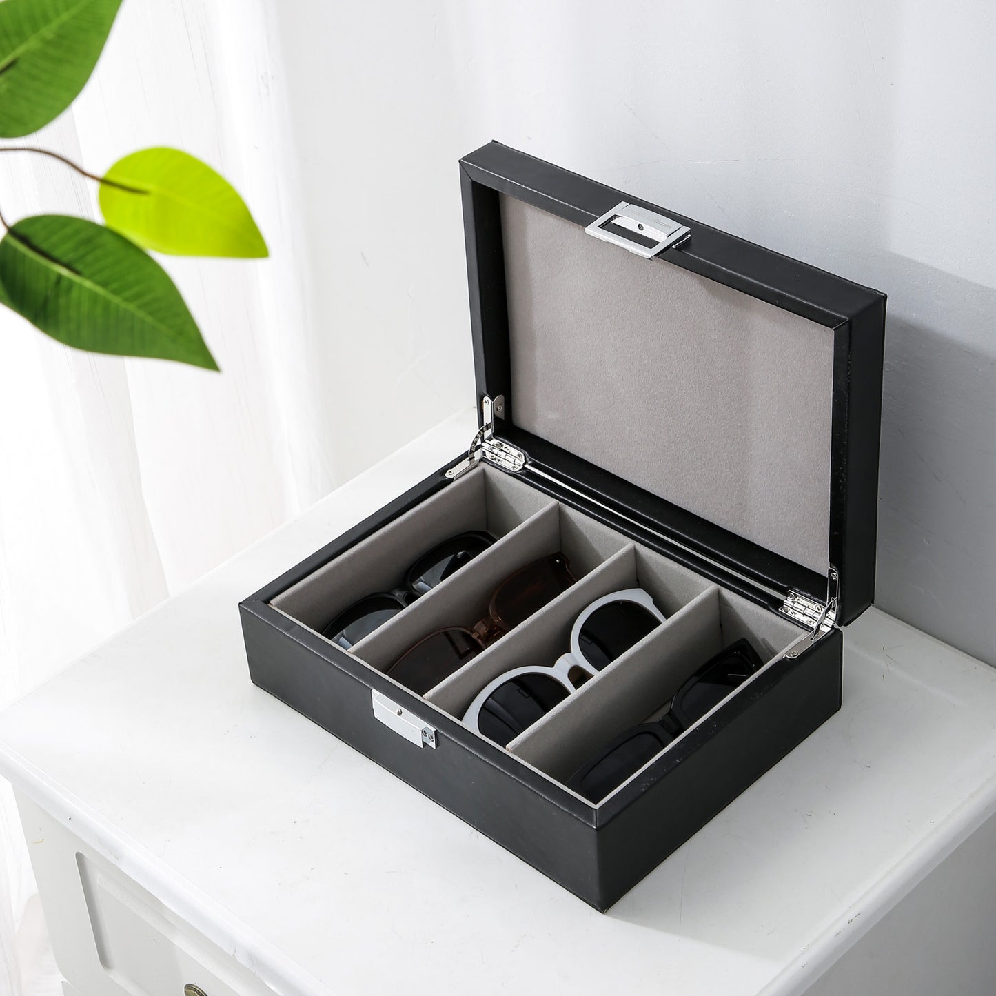 Brillendoos zwart medium