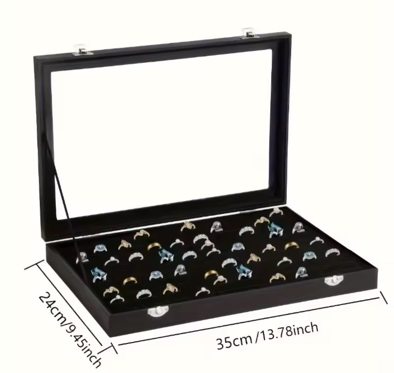 Schwarze Samt-Ringbox