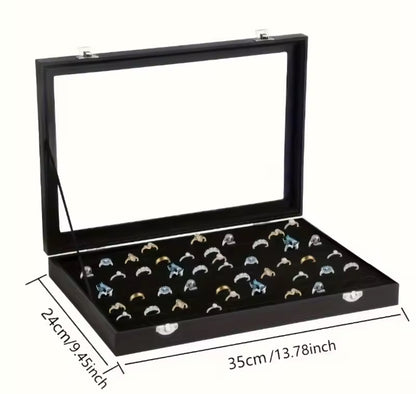 Schwarze Samt-Ringbox