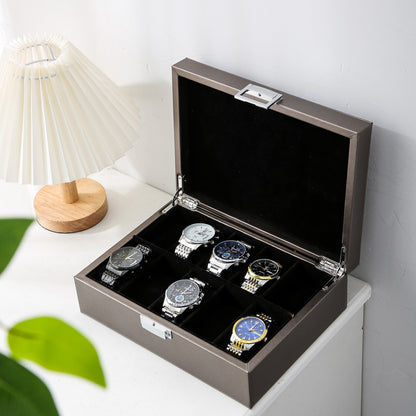 Horlogedoos metallic zilver medium