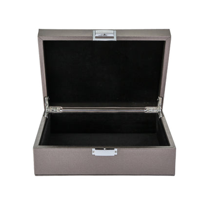 Opbergdoos metallic zilver medium