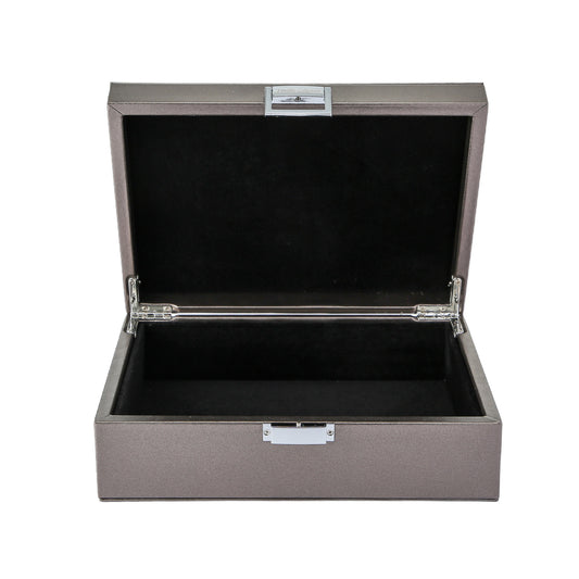 Opbergdoos metallic zilver medium