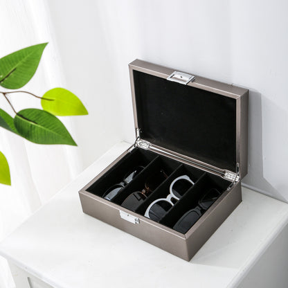 Brillendoos metallic zilver medium