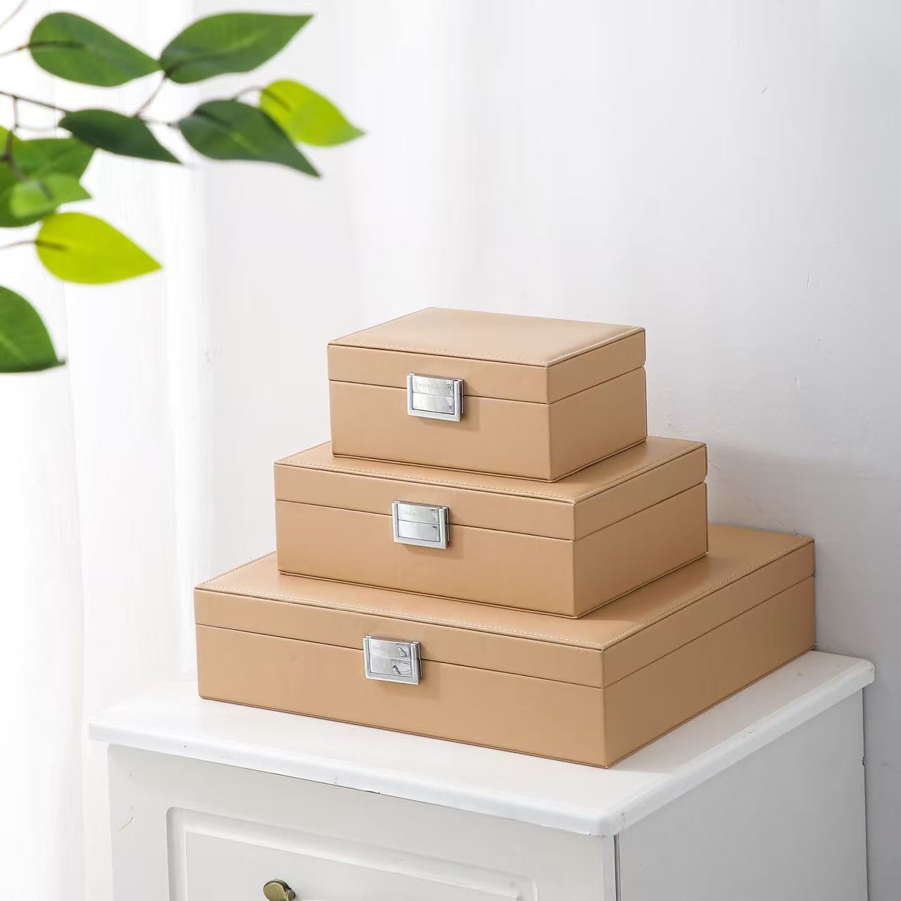 Brillendoos beige large